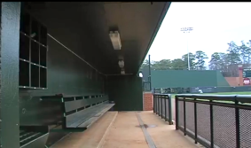 This is a picture of the Auburn dugout which will be occupied February 19th for opening day.